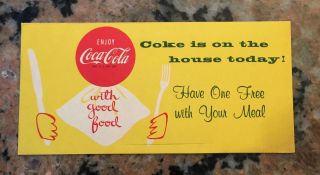 Vintage Coca - Cola Card 3 " X 6 " 1950 