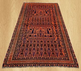 Authentic Hand Knotted Tribal Afghan Balouch Wool Area Rug 6.  5 X 3.  7 Ft (378)