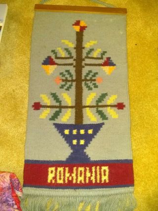 Vintage Romanian Wool Woven Wall Hanging