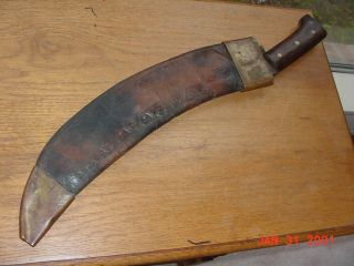 Pre Ww1 Colliers Us Army Bolo Machete Knife With Hardwood Handle