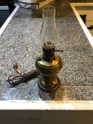 P & A Brass Oil Lamp Electrified