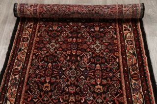 Vintage Geometric Traditional Runner Rug Hand - Knotted Wool Oriental Carpet 3x14