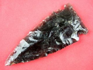 Fine Authentic 3 7/8 Inch Oregon Obsidian Northern Side Notched Point Arrowheads