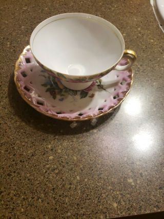 Tea Cup And Saucer Dessert Plate Made In Japan