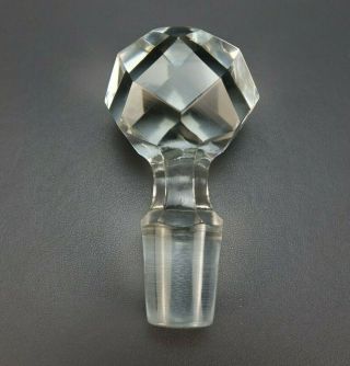 Vintage Large Decanter Stopper Cut Glass Crystal Faceted Stopper