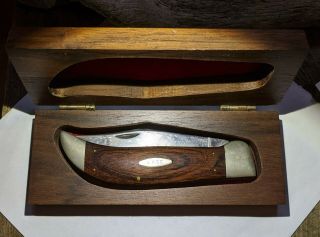 Vintage Case Xx P172 4 Dot 1976 Buffalo Case Knife With Wood Box