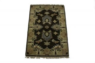 Muted Charcoal Oushak Chobi Accent Rug 2X3 Oriental Fine Wool Rug Carpet 3