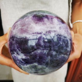 13.  2lb Natural Fluorite Sphere Quartz Crystal Ball Healing