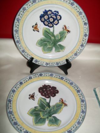 Accent Oriental Decorative Plate Set Floral And Butterfly 9 7/8 "