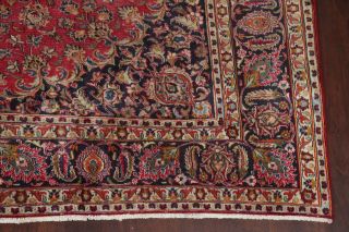 Antique Evenly Worn Traditional Floral Kashmar Area Rug Hand - Knotted Wool 10x12