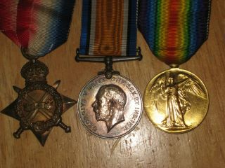 Ww1 British Group Medal 1914 - 1915 Star Trio Hms Hibernia Gallipoli