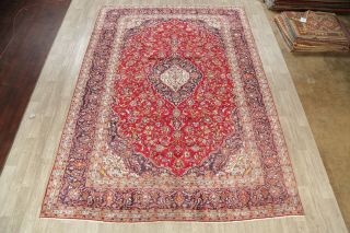 Vintage Traditional Area Rug Hand - Knotted Wool Oriental Room Size Carpet 10x14 2