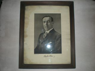 Woodrow Wilson Signed Photo 1917 Autograph On Back