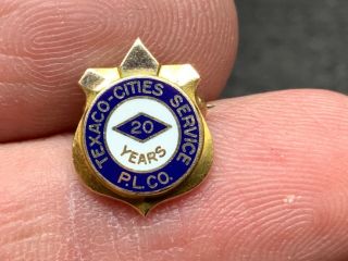 Texaco Cities Service P.  L.  Co.  14k Gold 2.  3 Grams 20 Years Ofservice Award Pin.