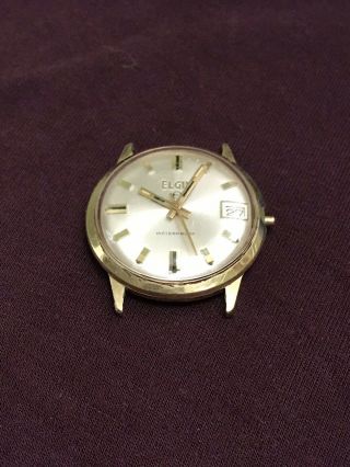 Vintage Elgin Automatic Wrist Watch With Date.  Runs
