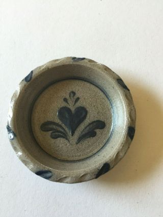 Rowe Pottery Miniature Stoneware Salt Glaze Plate Primitive (shadow Box)