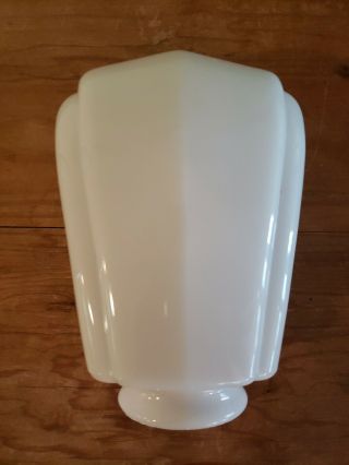 Antique Art Deco White Milk Glass Sconce Shade Bathroom Vintage
