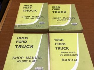 1968 68 Ford F - 100 F100 F250 Shop Manuals.  Ford 4 Book Set Vintage