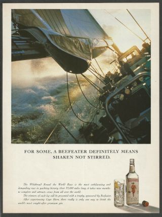 Beefeater Gin - Definitely Shaken Not Stirred - 1989 Vintage Print Ad