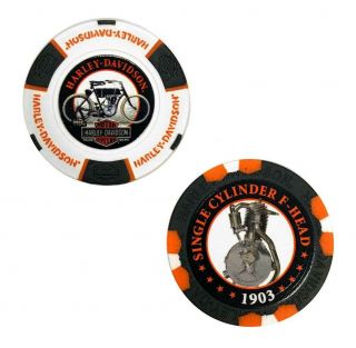 Harley - Davidson Limited Edition Series 1 2pk Poker Chip Pack,  Black/white 6701d