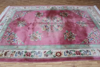 A Sensational Old Handmade Chinese Oriental Carpet (310 X 213 Cm)