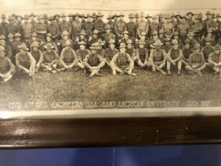 1917 Wwi Us Army Rifle Yard Long Photo July 17 Camp America University Military