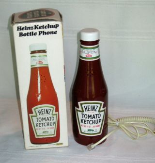 Heinz Ketchup Bottle Phone Telephone - 1984 Vintage W/box -