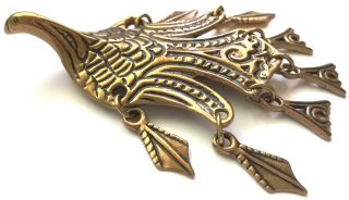Kalevala Koru Kk Finland Vtg Bronze Brooch / Pendant " Goldeneye Bird From Uhtua "