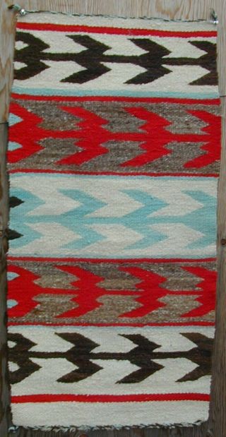 Old Handmade Navajo Rug Classic Design 1940 