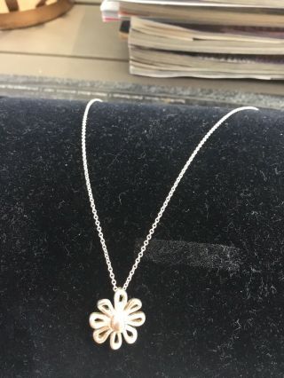 Tiffany & Co.  Vintage Elsa Peretti Daisy Sterling Necklace Xlnt Hard To Find