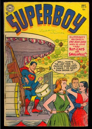 Superboy 34 Pre - Code Golden Age Dc Comic 1954 Gd - Vg