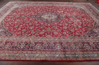 Vintage Traditional Floral Red Ardakan Area Rug Living Room Hand - Made Wool 10x12