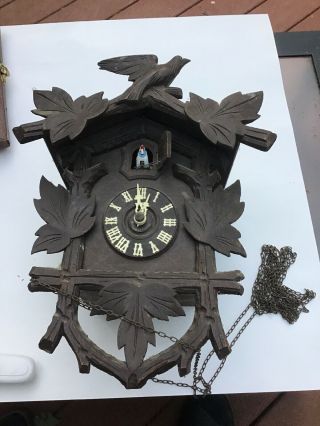 Antique Hubert Herr Triberg Germany 8 Day Cuckoo Clock - Or Restoration