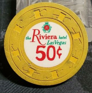 Riviera Hotel Casino Las Vegas Nevada 50¢ Rare Scarce Casino Gaming Chip Token