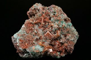 Unique Wulfenite & Blue Willemite With Unknown Tsumeb,  Namibia Ex.  Flynn