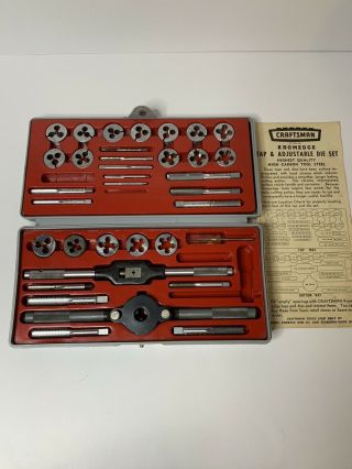 Sears Craftsman Kromedge Tap Adjustable Die Set 52091 Vtg Cleveland Twist Drill