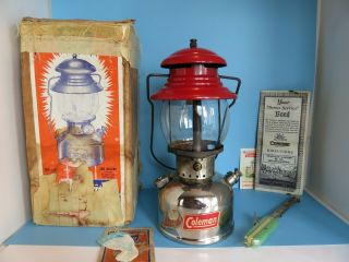 Vintage Coleman 200 Lantern Red With Silver Bottom 1957 ?
