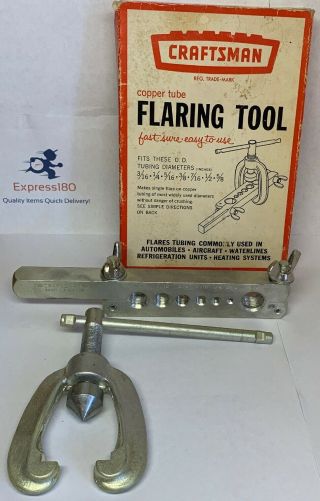 (ag) Vintage Sears Craftsman Copper Tube Flaring Tool 9 55372 Usa