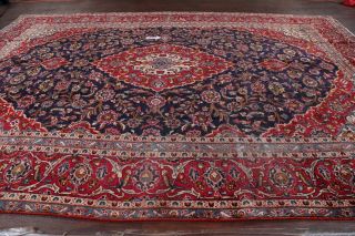 Antique Traditional Floral Navy Blue Ardakan Area Rug Hand - Made Living Room 9x13