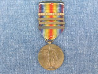 Ww1 Us Aef Victory Medal & Ribbon 4 Bars St.  Mihiel Meuse Argonne Marne