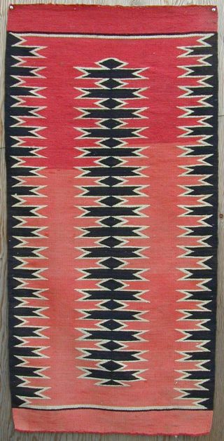 Old Handmade Navajo Rug Classic Design 1920 