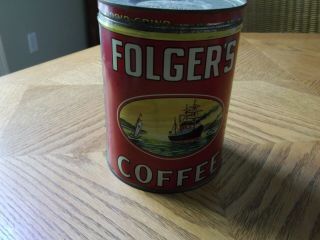 Vintage Folgers Coffee Can