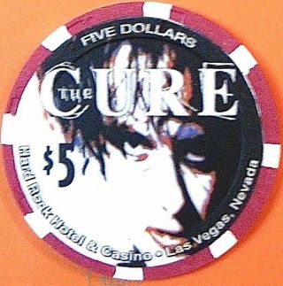 $5 Casino Chip.  Hard Rock,  Las Vegas,  Nv.  The Cure 2000.  Ltd 5500.  Hr03.