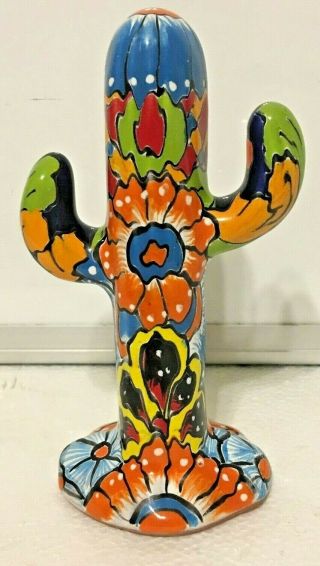 Talavera Mexican Cactus Saguaro Figure Gerardo Garcia Pottery Southwest Decor