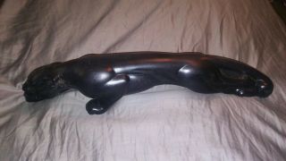 Vintage 20 " Mid Century Black Ceramic Panther Crouching Only 1 Like It On Ebay