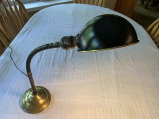 Antique Faries Copper Gooseneck Table Lamp