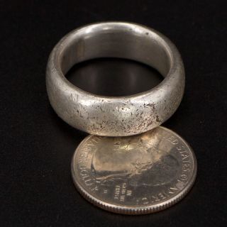 VTG Sterling Silver - Solid Wedding Band Men ' s Ring Size 11.  5 - 18g 2