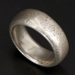 VTG Sterling Silver - Solid Wedding Band Men ' s Ring Size 11.  5 - 18g 3