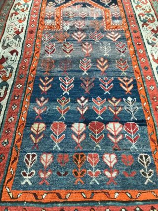 Antique Rug.  Late 19th - Early 20th Century Prayer Rug.  Caucasian Rug,  Possibly T