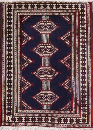 Balouch Afghan All - Over Geometric Oriental Area Rug Wool Hand - Knotted 2x3 Carpet